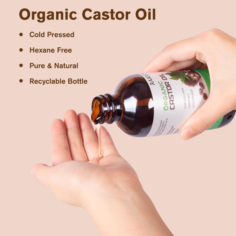 RAJOSEE 32Pcs Castor Oil Pack with Castor Oil Organic Cold Pressed Glass Bottle 8oz, Cotton Castor Oil Wrap for Waist Back Neck Arm, Self-Adhesive for Convenient Use - Image 3