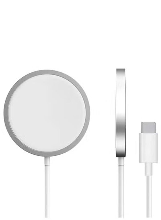 Mag Safe Wireless Charger Compatible with iPhone 13, 13 mini, 13 Pro & 13 Pro Max | Fast Magnetic Qi/PMA Wireless Charging Pad | Ultra-Slim Magnetic Power Charger for iPhone Devices | Safe & Efficient Wireless Power Delivery | UAE Plug Ready  - Image 1