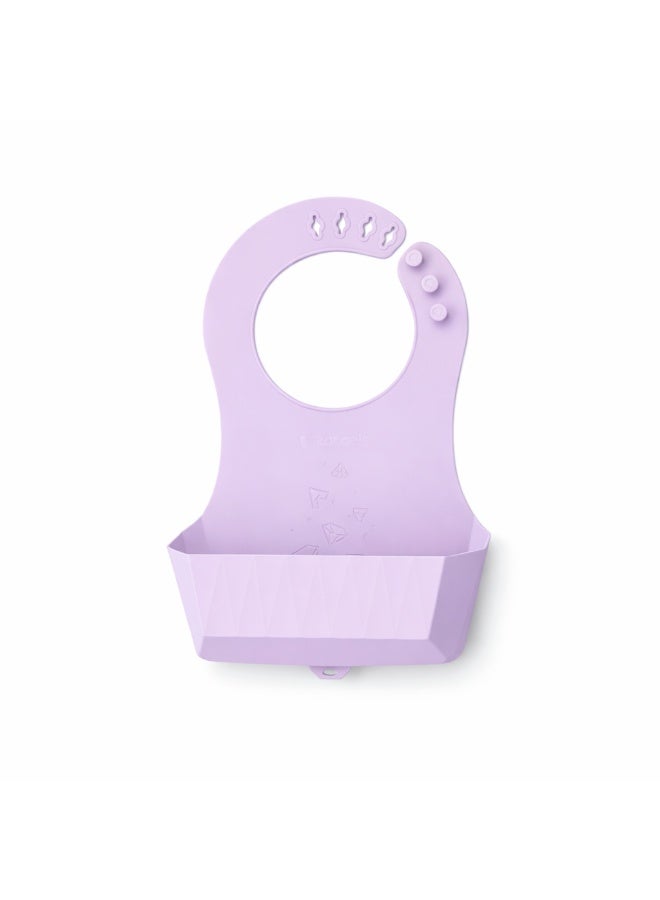 2angels Diamond Feeding 100% Silicone Bib with Leak Proof P2angels Diamond Feeding Pocket -  Lavender - Image 1