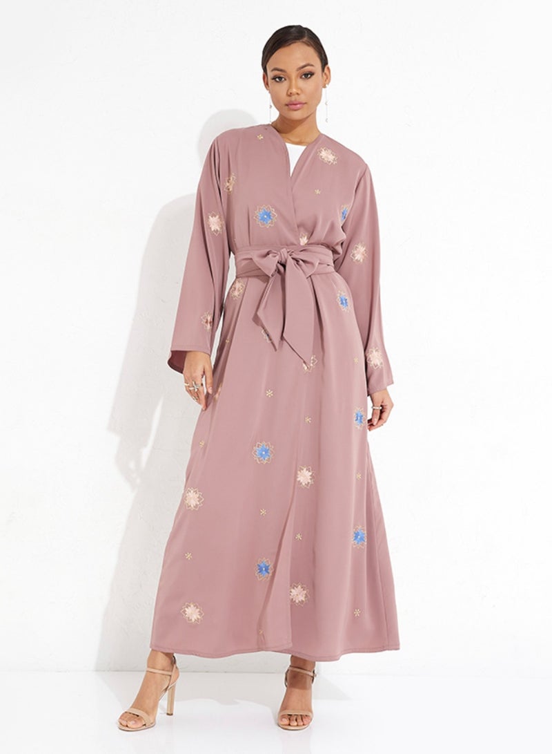 Rosette Abaya Flora Peach Abaya - Image 4