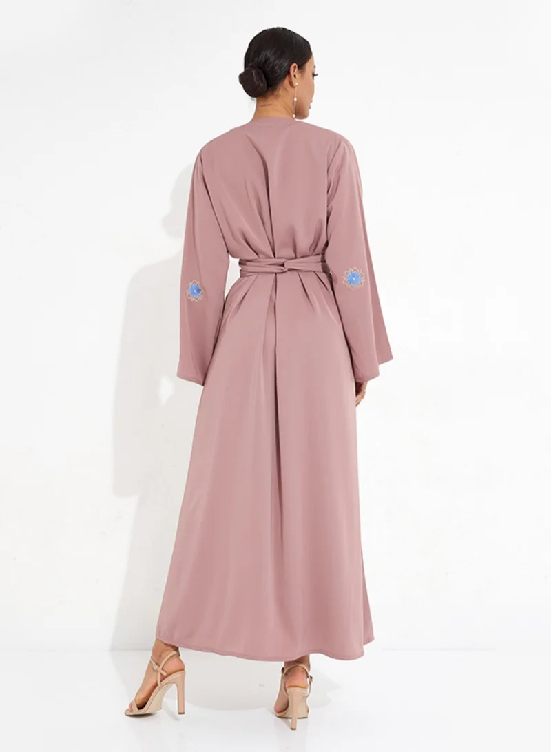 Rosette Abaya Flora Peach Abaya
