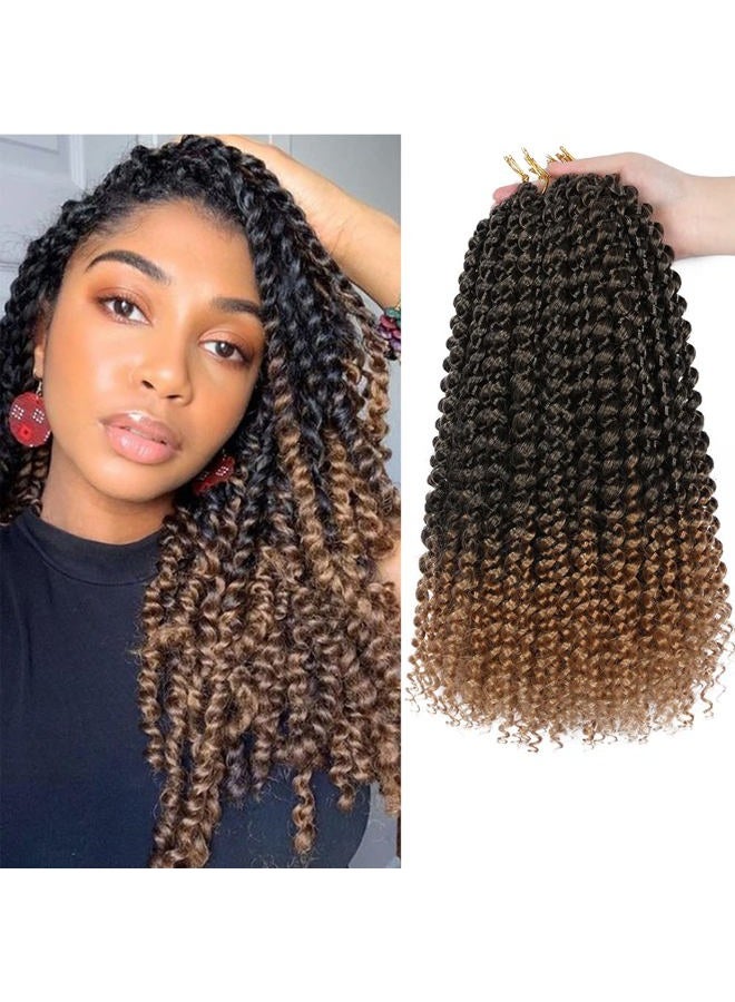 ShowCoco Passion Twist Hair 14 Inch 8 Packs Passion Twist Braiding Hair Water Wave Crochet Braids Hair Extensions Bohemian Braids Passion Twist Hair Ombre Blonde (14 Inch,1B/27) - Image 1