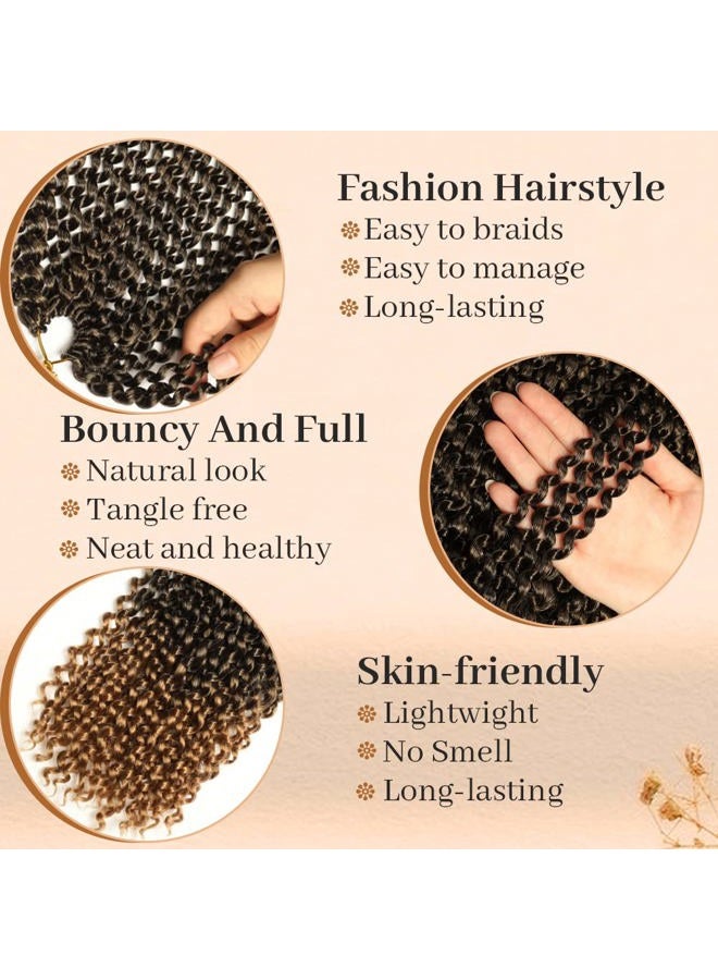 ShowCoco Passion Twist Hair 14 Inch 8 Packs Passion Twist Braiding Hair Water Wave Crochet Braids Hair Extensions Bohemian Braids Passion Twist Hair Ombre Blonde (14 Inch,1B/27) - Image 3