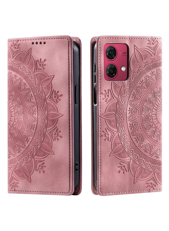 S-TOP Case For Motorola Moto G85 Totem Embossed Magnetic Leather Phone Case - Image 1