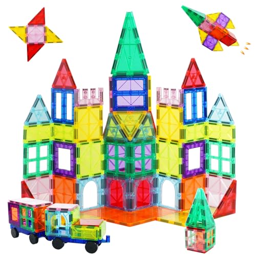Cutedeer 108 Piece Magnetic Tiles Magnet Building Blocks Set for Kids Toddlers STEM Construction Toys with Gift Box for All Ages Boys Girls - Image 1