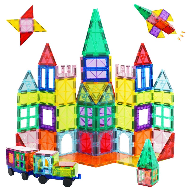 Cutedeer 108 Piece Magnetic Tiles Magnet Building Blocks Set for Kids Toddlers STEM Construction Toys with Gift Box for All Ages Boys Girls - Image 3