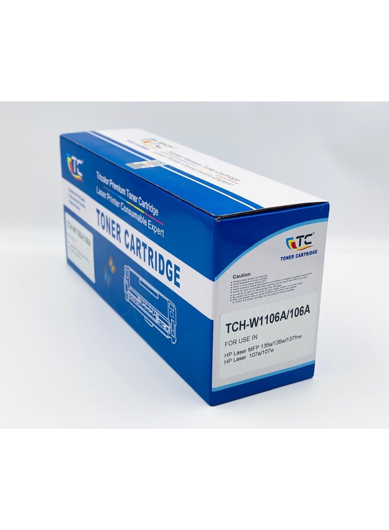 تي سي خرطوشة حبر متوافقة TC 106A / W1106A (إنتاجية عالية للصفحات/1500) (مع شريحة) بديلة لطابعات HP / 106 A W1106A لطابعات HP Laser 107a 107r 107w MFP 135a 135r 135w MFP 135wg 137fnw 137fwg - Image 3