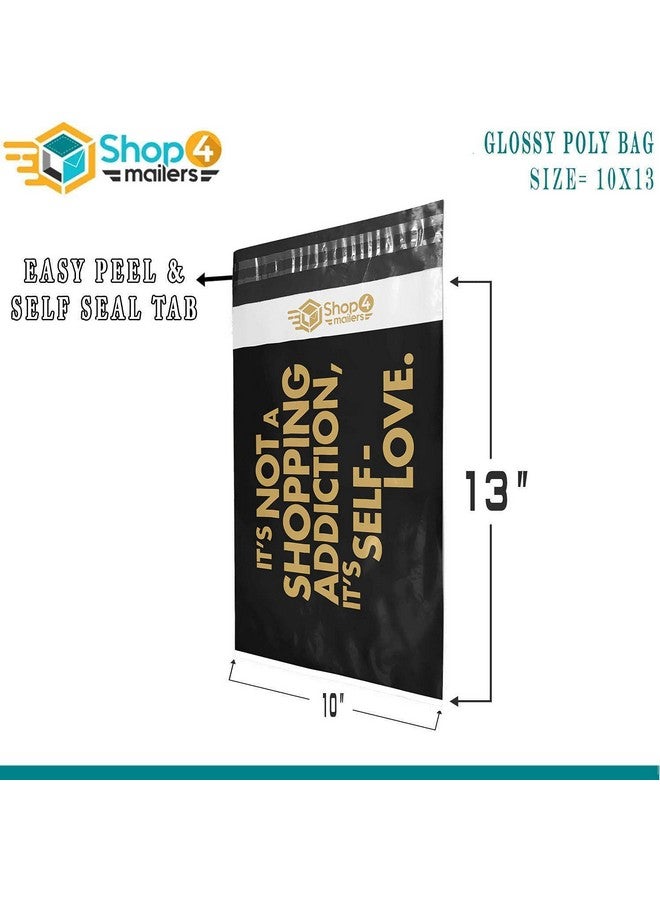 Shop4Mailers 10 X 13 It'S Not An Addiction It'S Self Love Black And Gold Poly Bag Mailer Envelopes 2 Mil (100 Pack Black) - Image 2