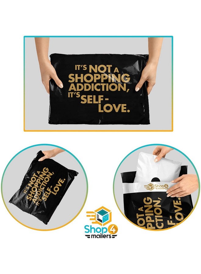 Shop4Mailers 10 X 13 It'S Not An Addiction It'S Self Love Black And Gold Poly Bag Mailer Envelopes 2 Mil (100 Pack Black) - Image 4