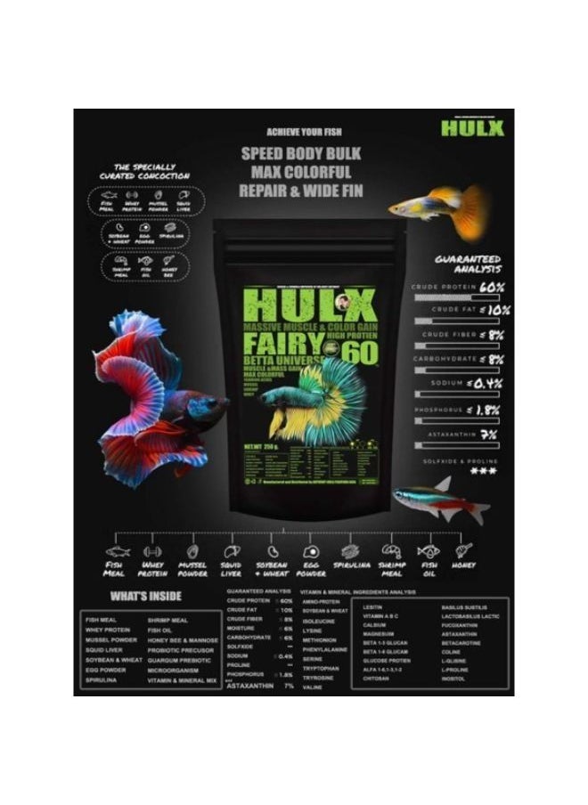B&K HULX Massive Muscle Betta Fish Food and Color Gain with High Protein