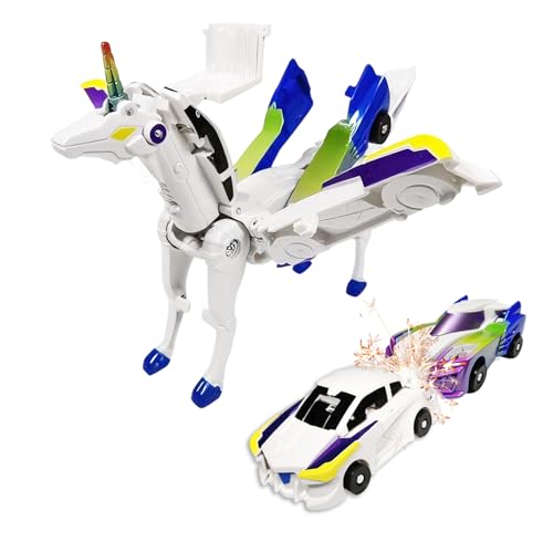 Fogsea Magnetic Collision Transforming Unicorn Car Toys 2Pack Transformer Cars That Crash into a Unicorn Gift for Girls Boys Toddlers Age 312 Years Easter Basket Stuffers Birthday PresentBlue - Image 1