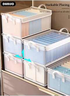 DUNISO 2PCS Clothes Storage Box, Stackable Wardrobe Clothes Organizer, Foldable Closet Storage Basket, Drawer Storage Organizer for Clothing, T-Shirt, Jeans, Sweaters, Toys & Books  - Image 3