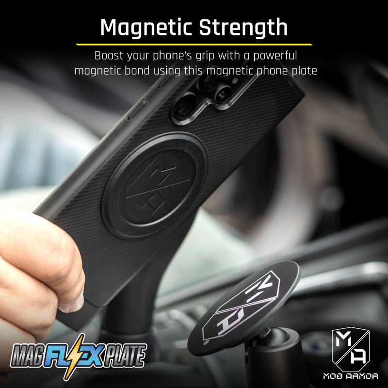 Mob Armor Magnet Flex Plate - Magnetic Phone Mount for iPhone, Android, Wireless Charging Compatible- 2mm Thick Rubber Magnetic Plate - - Image 2