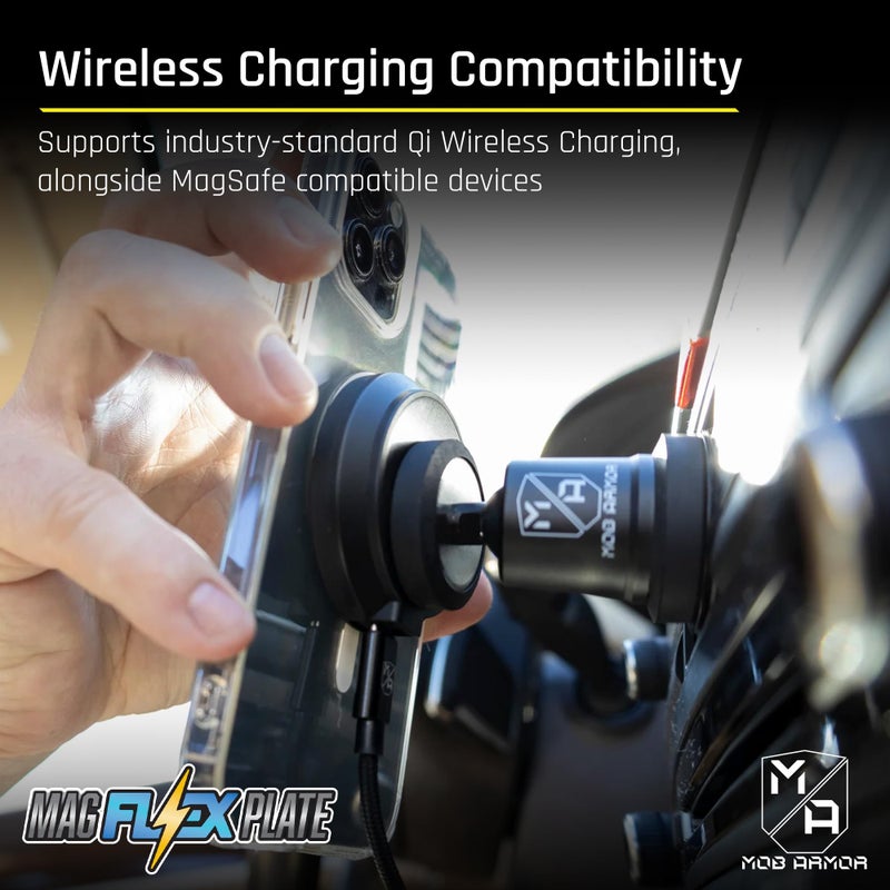 Mob Armor Magnet Flex Plate - Magnetic Phone Mount for iPhone, Android, Wireless Charging Compatible- 2mm Thick Rubber Magnetic Plate - - Image 4