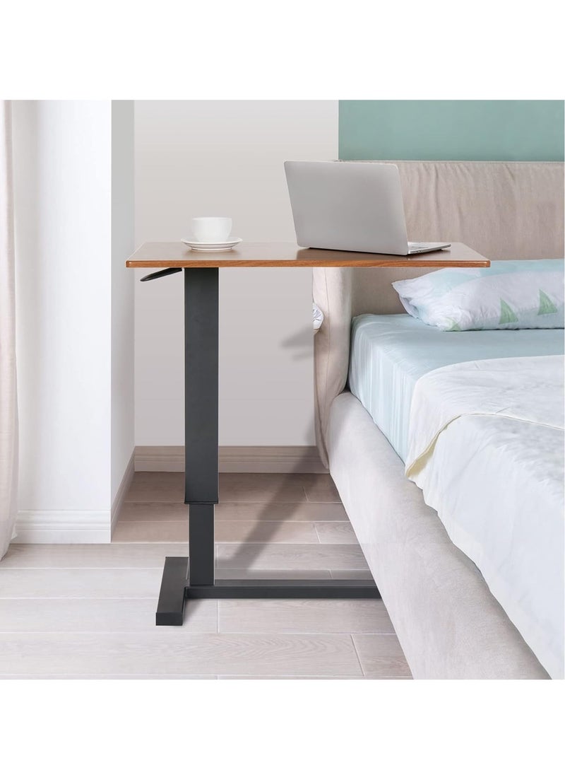 WISFOR - Overbed Table with Hidden Wheels Extra Large Medical Bedside Table 80×40cm Adjustable C-Shaped Snack Table Mobile Sofa Side Table Rolling Laptop Desk for Home and Hospital Use - Image 1