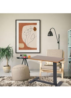 WISFOR Overbed Table with Hidden Wheels Extra Large Medical Bedside Table 80×40cm Adjustable C-Shaped Snack Table Mobile Sofa Side Table Rolling Laptop Desk for Home and Hospital Use  - Image 4