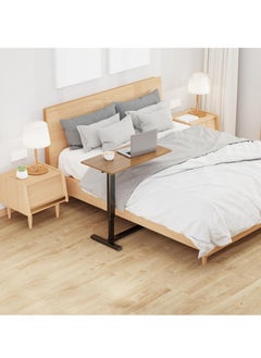 WISFOR Overbed Table with Hidden Wheels Extra Large Medical Bedside Table 80×40cm Adjustable C-Shaped Snack Table Mobile Sofa Side Table Rolling Laptop Desk for Home and Hospital Use  - Image 3