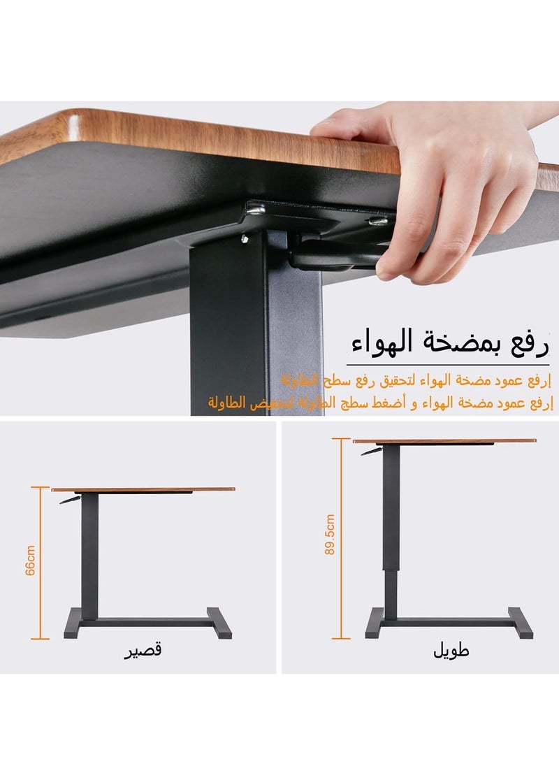 WISFOR - Overbed Table with Hidden Wheels Extra Large Medical Bedside Table 80×40cm Adjustable C-Shaped Snack Table Mobile Sofa Side Table Rolling Laptop Desk for Home and Hospital Use - Image 1