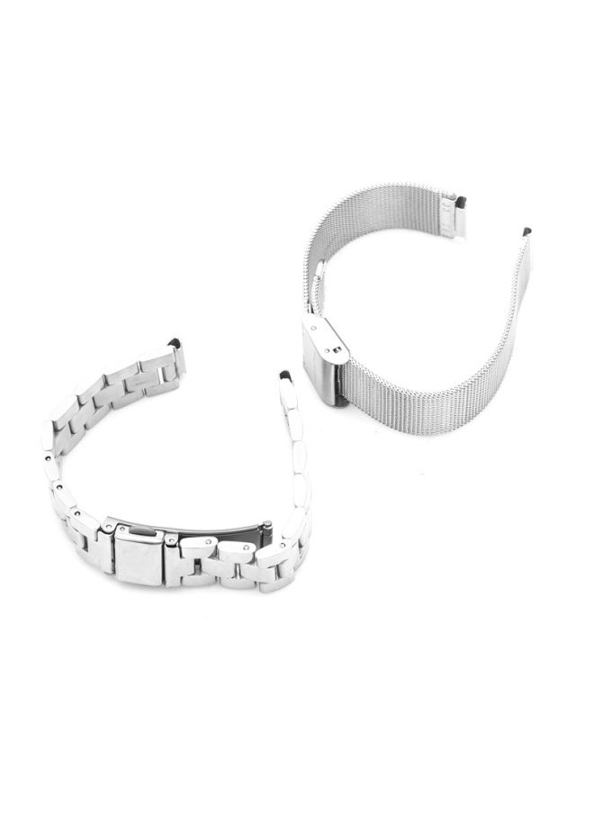 Generic - Smart Watch Milanese Three Beads Solid Strap Suitable For Mi Band 5 Stainless Steel Woven Mesh Band-Color:Three Beads 14*12 Blue - Image 1
