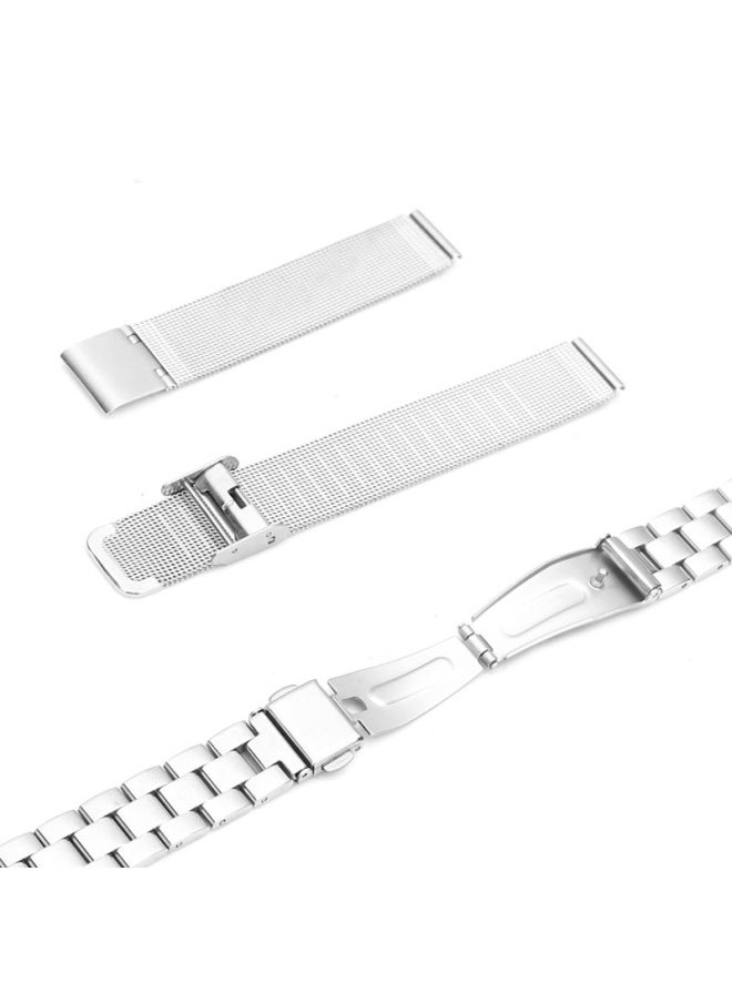 Generic - Smart Watch Milanese Three Beads Solid Strap Suitable For Mi Band 5 Stainless Steel Woven Mesh Band-Color:Three Beads 14*12 Blue - Image 1