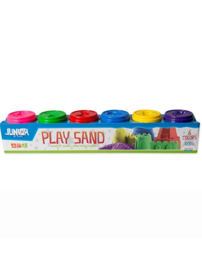 Kinetic Play Sand 6 Colors Set – 1200g Magic Modeling Sand for Kids – Soft Non-Sticky Sensory Sand for Creative Play, Molding & Sculpting – Indoor Educational Toy for Boys & Girls