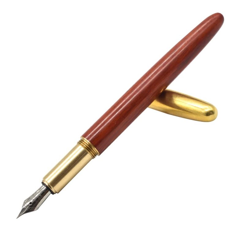 Elegant Natural Sandalwood Fountain Pen for Students Executives - Image 2