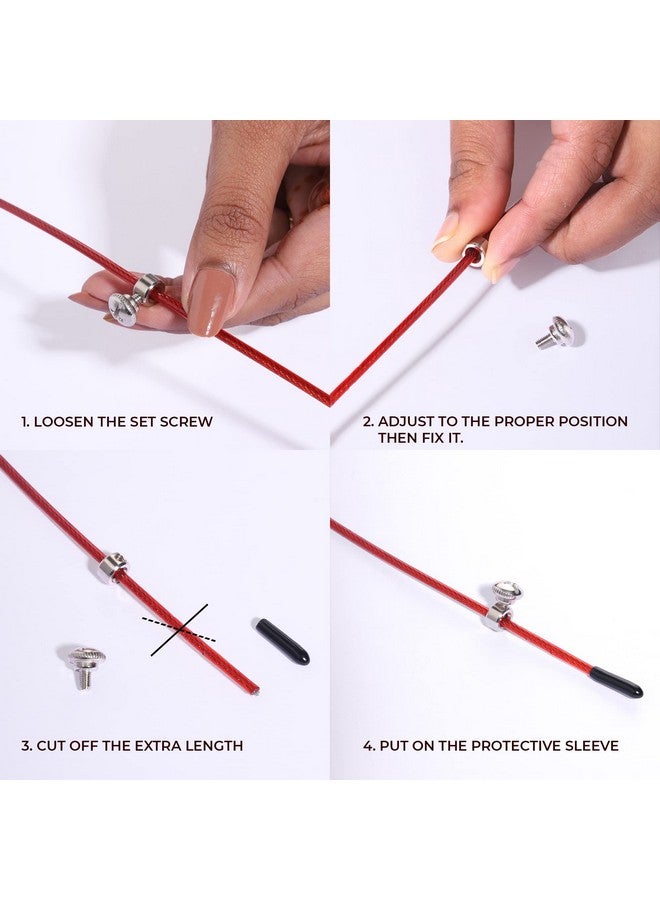بولد فيت حبل القفز المصنوع من الألومنيوم من Boldfit للرجال والنساء مع ارتفاع قابل للتعديل وحبل القفز السريع للتمرين والجيم واللياقة البدنية الرياضية وحبل القفز القابل للتعديل - أحمر - Image 4