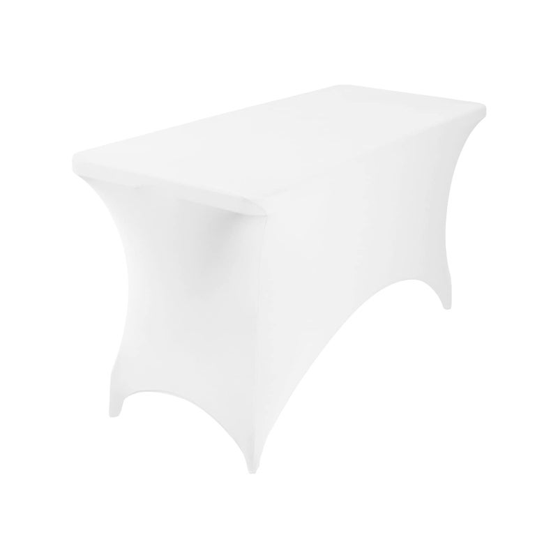 eccwai Spandex 4ft Waterproof Table Cover for Party Wedding  Banquet  and Events(White) - Image 3