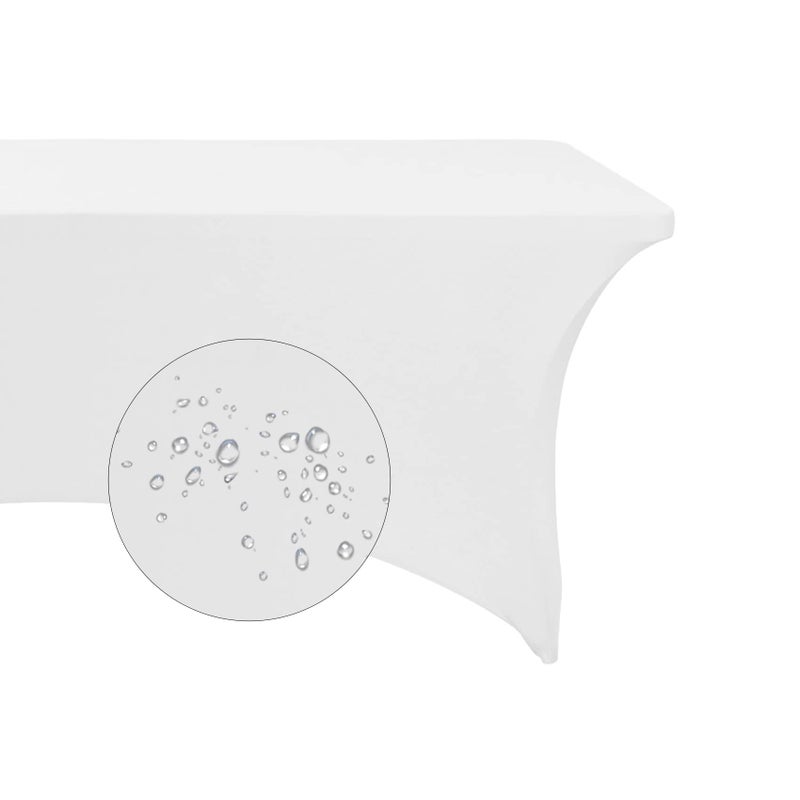 eccwai Spandex 4ft Waterproof Table Cover for Party Wedding  Banquet  and Events(White) - Image 4