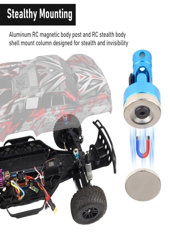 Hobbypark Alloy Magnetic Stealth Invisible Body Post Mount Shell for Drift RC Touring Car (Pack of 4) - Image 3