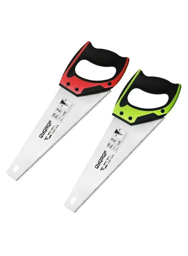 Red Pro Hand Saw 11 TPI Fine Cut Blade Ergonomic Non Slip Handle For Wood Drywall Plastic - Image 2