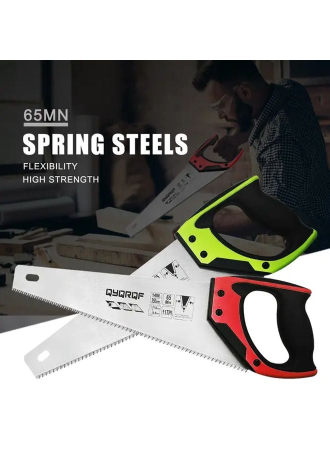 Red Pro Hand Saw 11 TPI Fine Cut Blade Ergonomic Non Slip Handle For Wood Drywall Plastic - Image 5