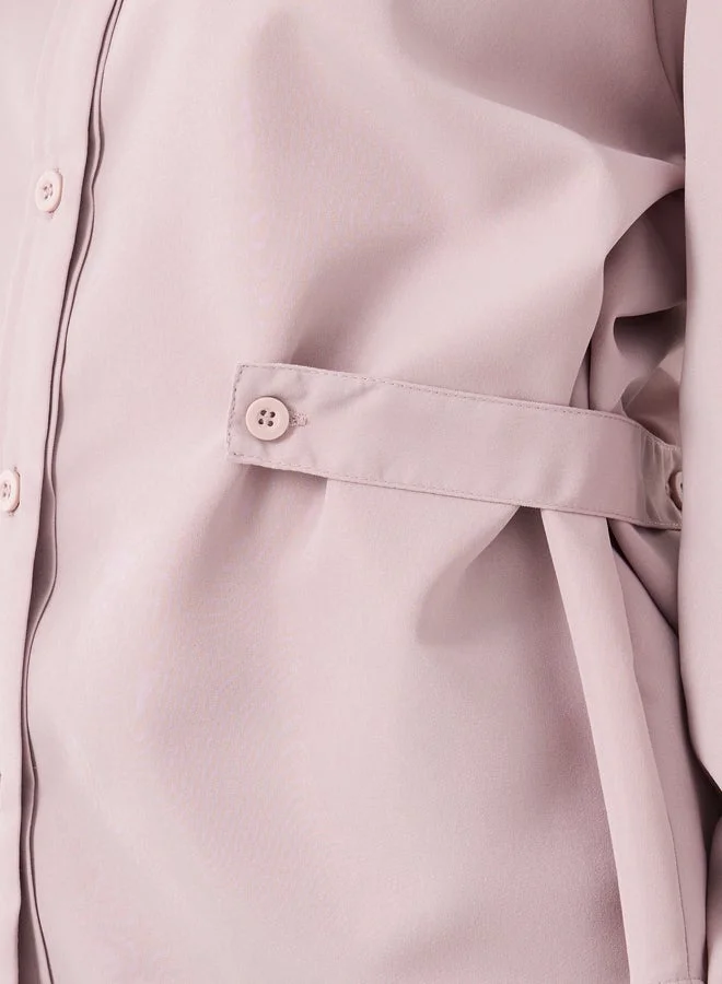 Styli Solid Buttoned Spread Collar Shirt