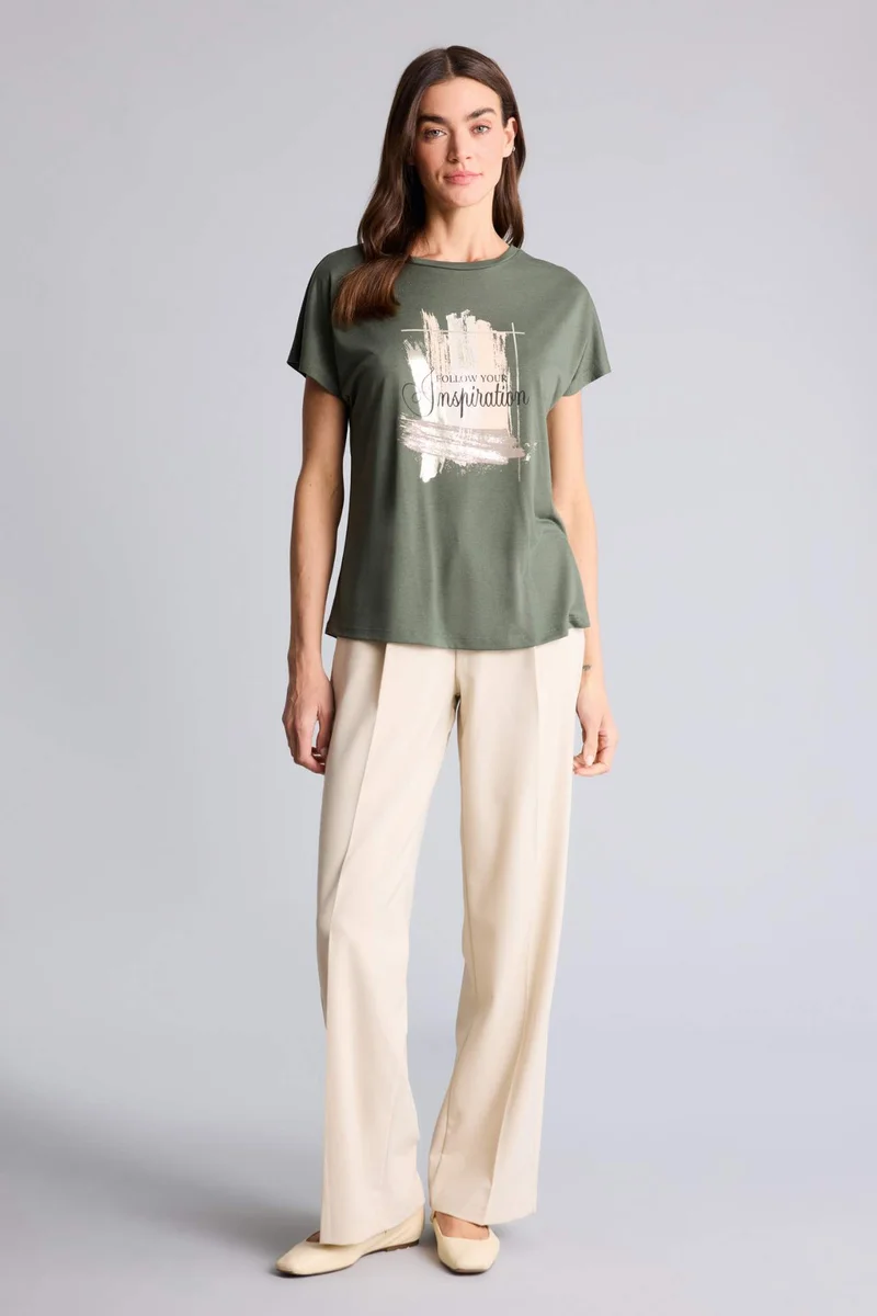 ديفاكتو Relax Fit Crew Neck Printed Short Sleeve T-Shirt