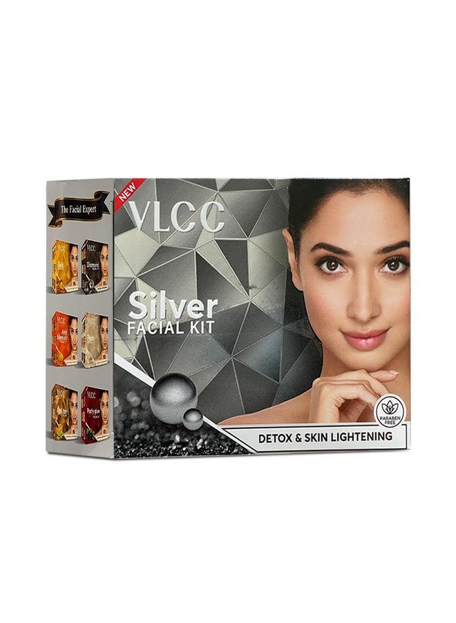 فى ال سي سي مجموعة في إل سي سي للوجه بالفضة الطبيعية - للاستخدام مرة واحدة | عناية منزلية بجمال الصالونات في 6 خطوات فقط | تتضمن منظفًا، ومقشرًا، وكريمًا، وقناعًا للوجه، وجلًا خاليًا من الزيوت | 60 غرامًا/2.12 أونصة - Image 1