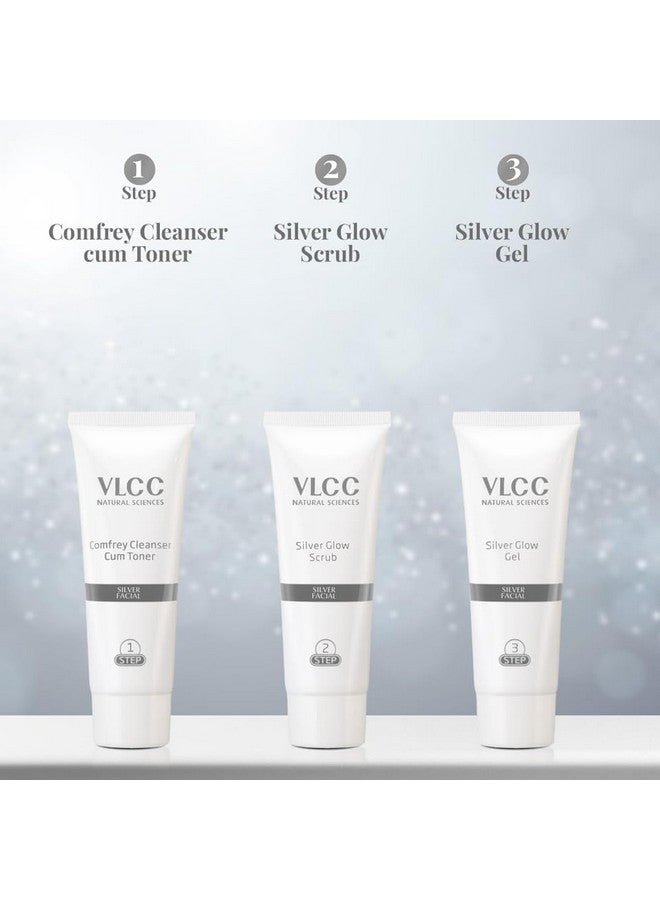 فى ال سي سي مجموعة في إل سي سي للوجه بالفضة الطبيعية - للاستخدام مرة واحدة | عناية منزلية بجمال الصالونات في 6 خطوات فقط | تتضمن منظفًا، ومقشرًا، وكريمًا، وقناعًا للوجه، وجلًا خاليًا من الزيوت | 60 غرامًا/2.12 أونصة - Image 5