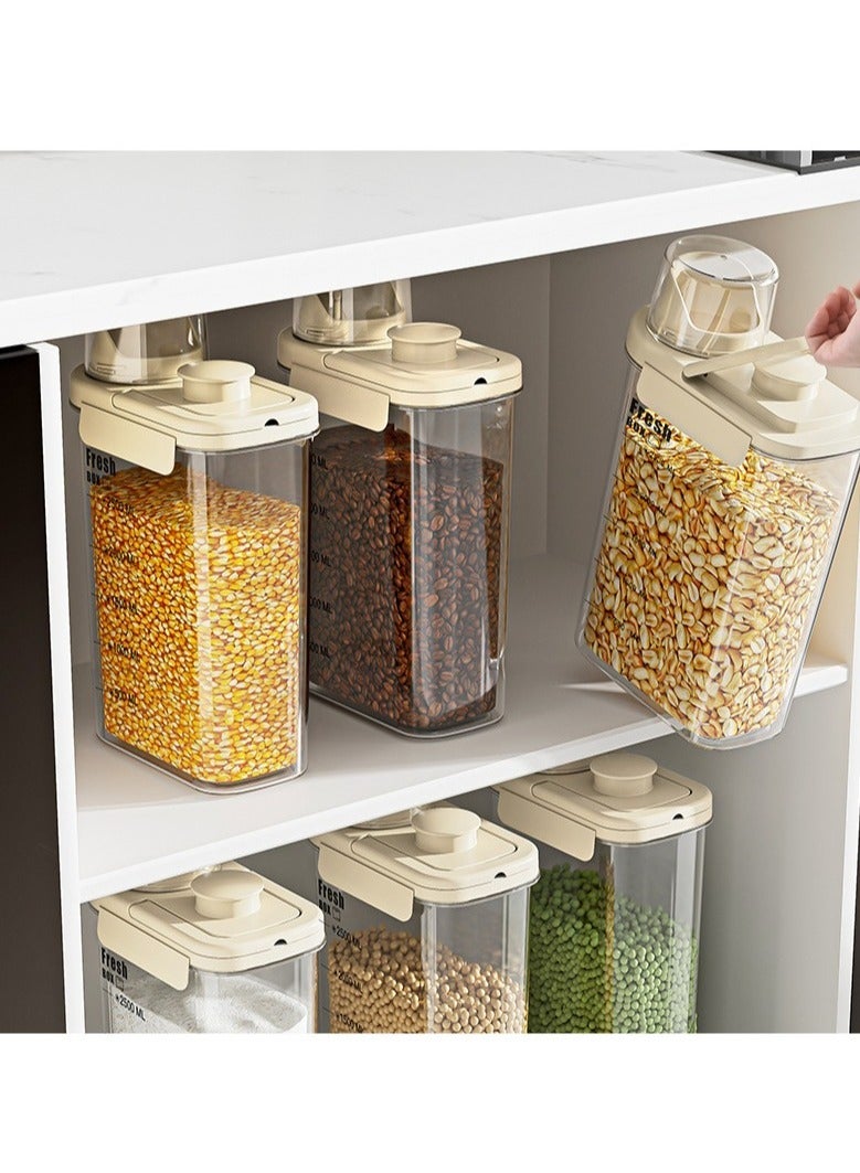 AROAQ Sealed Storage Tank, Lightweight And Portable Rice Cereal Container, Moisture Proof Food Storage Dispenser For Storing Rice, Soybeans And Other Items, (1pc, Beige Large Size)  - Image 4
