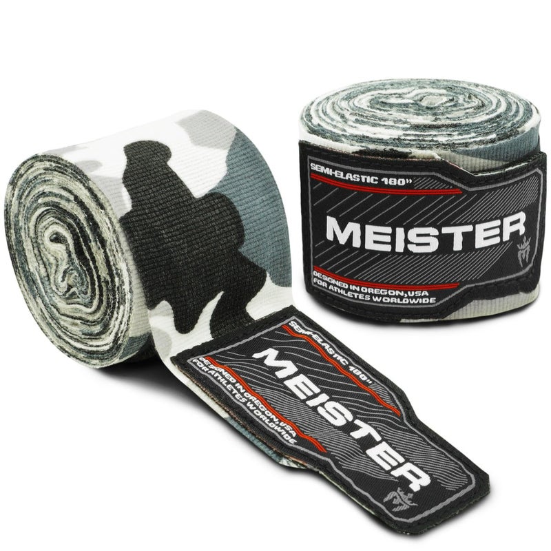 Meister Adult 180" Semi-Elastic Hand Wraps for MMA & Boxing (Pair) - Urban Camo - Image 1
