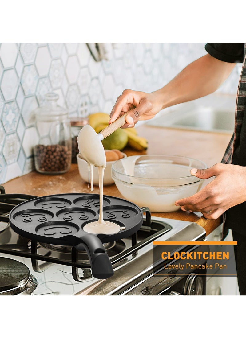 Generic - Nonstick Mini Pancake Pan with 7 Smiling Faces, Fun and Easy Crepe Maker for Kids, Perfect for Breakfast! - Image 1