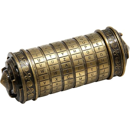 yofit Da Vinci Code Mini Cryptex Lock Puzzle Box Valentines Day Gift with Hidden Compartments for Notes Jewelry Rings Money Romantic Anniversary Birthday Gifts for Her Girlfriend Women Men - Image 1