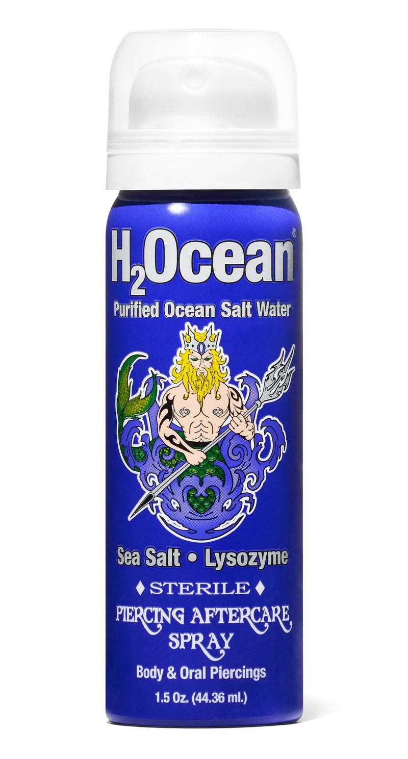 H2Ocean Piercing Aftercare Spray and Keloid Bump Removalâ€“ Sea Salt Spray for Body and Facial Piercings â€“ Ear, Nose, Navel, Oral & Body Piercing Cleaner, Aftercare Solution for New Piercingsâ€“ 1.5oz - Image 1