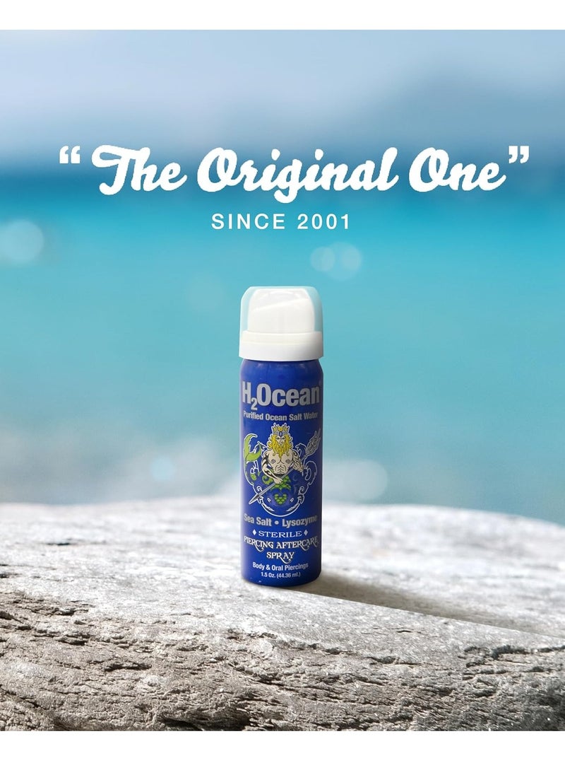H2Ocean H2Ocean Piercing Aftercare Spray, Sea Salt Keloid & Bump Treatment, Wound Care Spray Organic Wound Wash For Ear, Nose, Naval, Oral Body Piercings 1.5oz  - Image 2