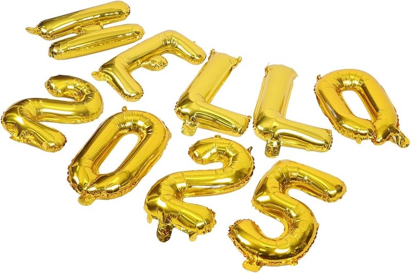 Gold Hello Aluminum Foil Letter Balloons Party Decorations Graduation New Year Eve Celebration Supplies - Image 1