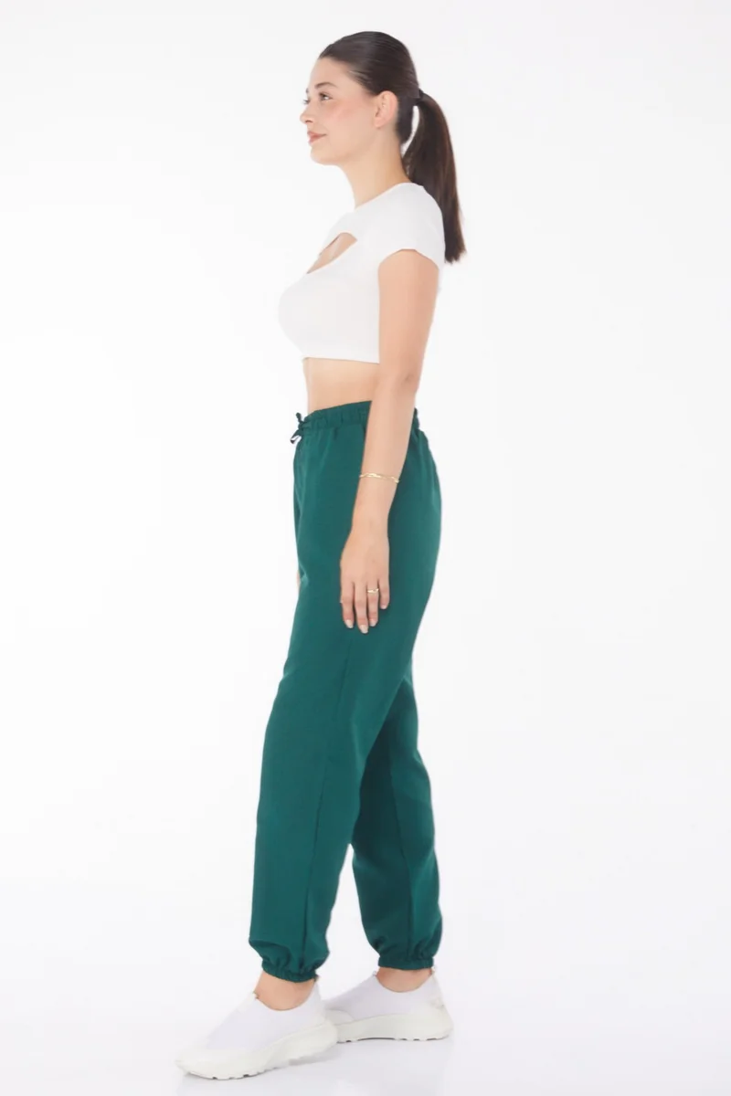 Tofisa Plain Mid Women's Green Trousers - 13207