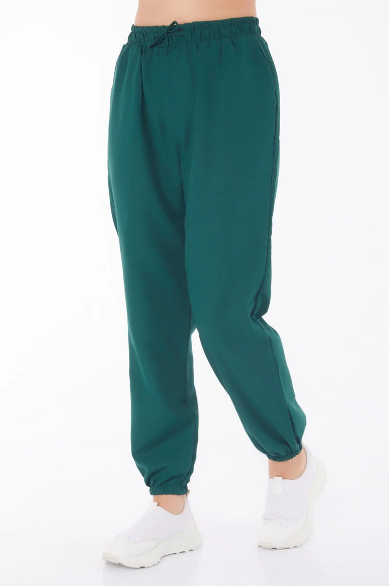 Tofisa Plain Mid Women's Green Trousers - 13207