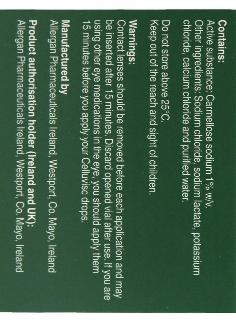 Allergan Celluvisc Lubricant Eye Drops - 0.4ml 30S - Image 2