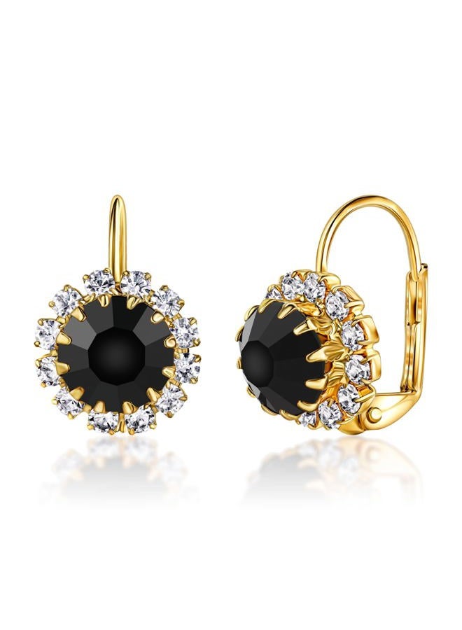 Barzel Brazel 18K Gold Plated Crystal Flower Earrings for Women, 9 Milimeters, Crystal, Cubic Zirconia - Image 1