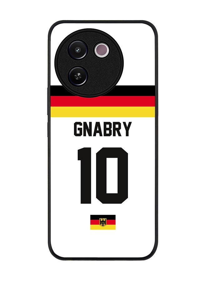 Stylizedd Rugged Black edge case for Vivo V30e, Slim fit Soft Case Flexible Anti Drop TPU Gel Thin Cover - Football Team - Germany, Player Name - Gnabry - Image 1