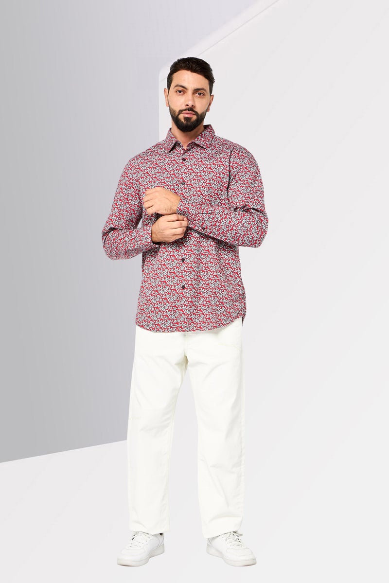 Replay Men Regular Fit Allover Print Long Sleeves Shirt, Multicolor - Image 2