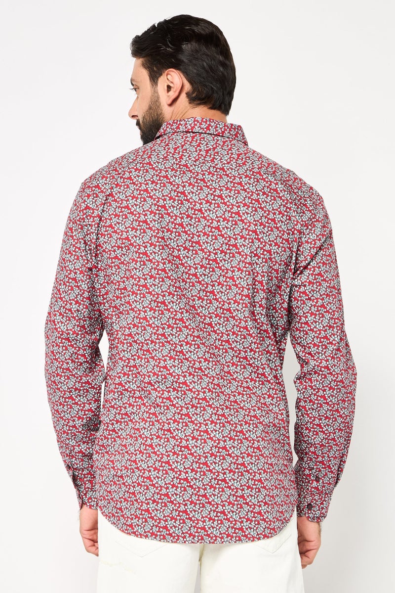 Replay Men Regular Fit Allover Print Long Sleeves Shirt, Multicolor - Image 4